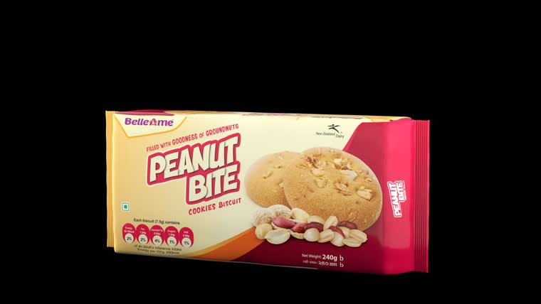 Peanut Bite Cookies — product & packaging for Belle Ame